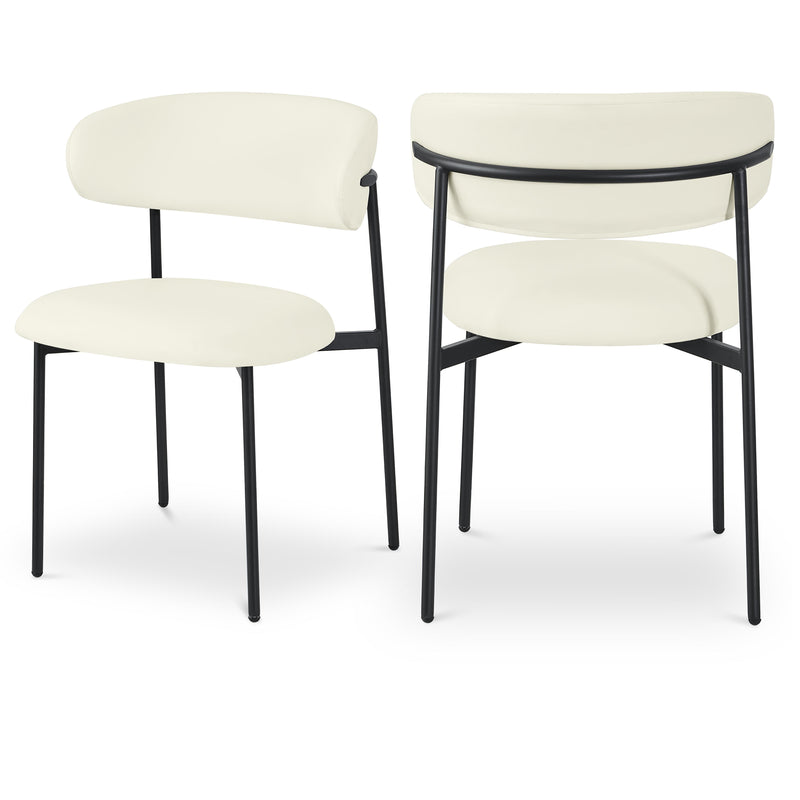 Meridian Lupita Cream Vegan Leather Dining Chair IMAGE 1