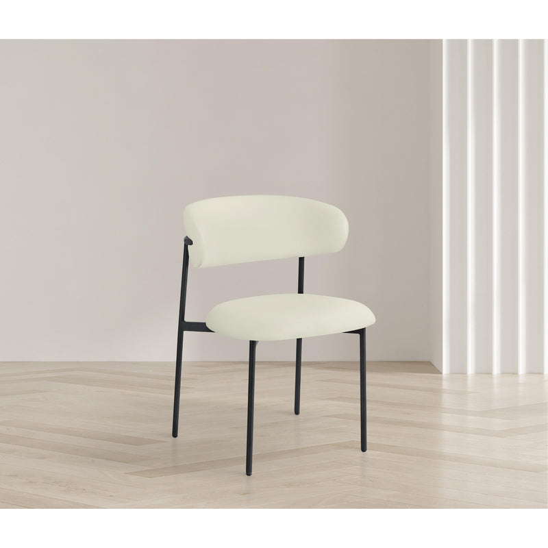 Meridian Lupita Cream Vegan Leather Dining Chair IMAGE 2