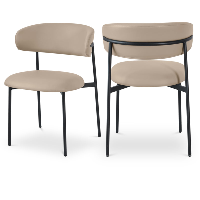 Meridian Lupita Taupe Vegan Leather Dining Chair IMAGE 1