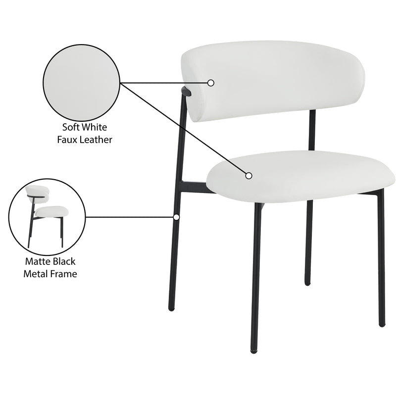 Meridian Lupita White Vegan Leather Dining Chair IMAGE 9