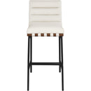 Meridian Burke Cream Vegan Leather Bar Stool IMAGE 3