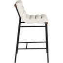 Meridian Burke Cream Vegan Leather Bar Stool IMAGE 4