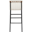 Meridian Burke Cream Vegan Leather Bar Stool IMAGE 5