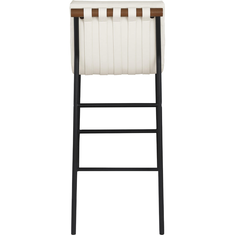 Meridian Burke Cream Vegan Leather Bar Stool IMAGE 5