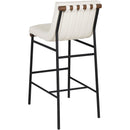Meridian Burke Cream Vegan Leather Bar Stool IMAGE 6