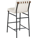 Meridian Burke Cream Vegan Leather Bar Stool IMAGE 7