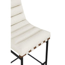 Meridian Burke Cream Vegan Leather Bar Stool IMAGE 8