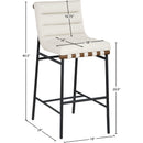 Meridian Burke Cream Vegan Leather Bar Stool IMAGE 9