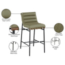 Meridian Burke Olive Green Vegan Leather Bar Stool IMAGE 10