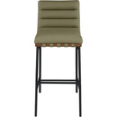 Meridian Burke Olive Green Vegan Leather Bar Stool IMAGE 3