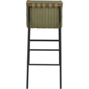 Meridian Burke Olive Green Vegan Leather Bar Stool IMAGE 5