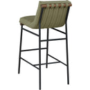 Meridian Burke Olive Green Vegan Leather Bar Stool IMAGE 6