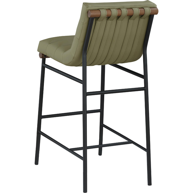 Meridian Burke Olive Green Vegan Leather Bar Stool IMAGE 7