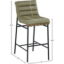 Meridian Burke Olive Green Vegan Leather Bar Stool IMAGE 9