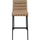 Meridian Burke Tan Vegan Leather Bar Stool IMAGE 3