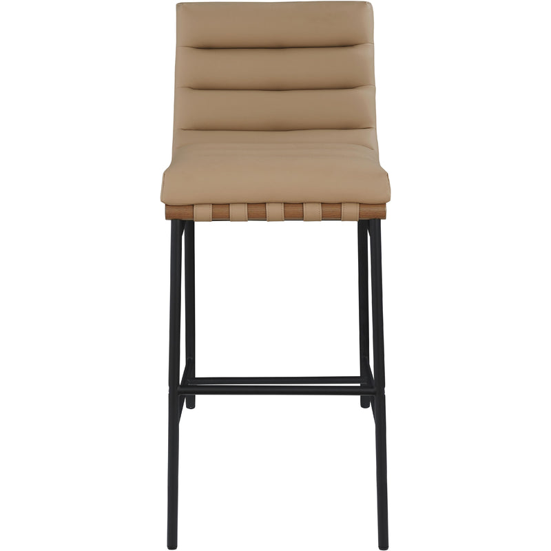 Meridian Burke Tan Vegan Leather Bar Stool IMAGE 3