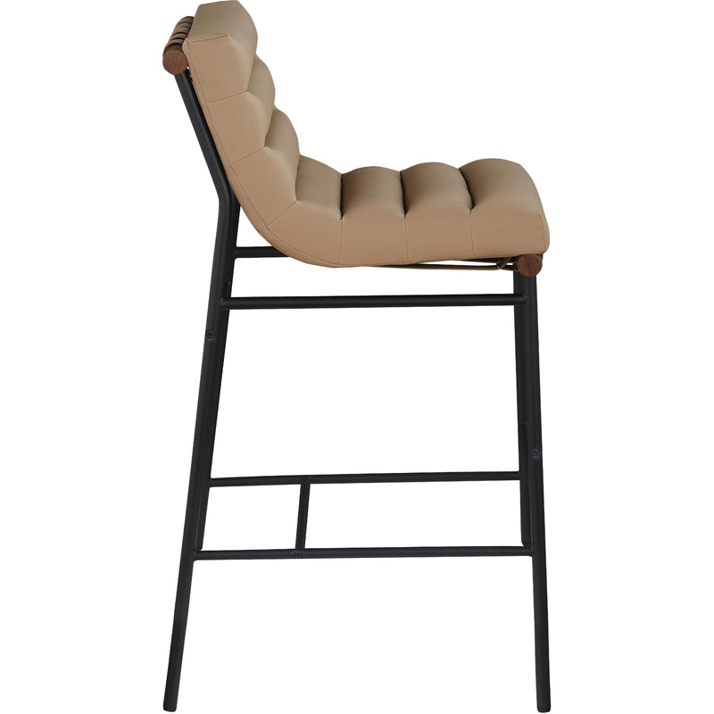 Meridian Burke Tan Vegan Leather Bar Stool IMAGE 4