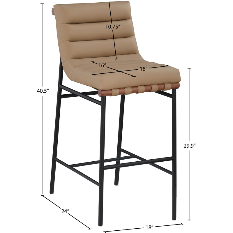 Meridian Burke Tan Vegan Leather Bar Stool IMAGE 9