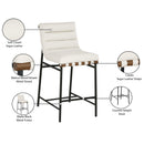 Meridian Burke Cream Vegan Leather Counter Stool IMAGE 10