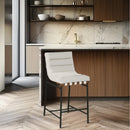 Meridian Burke Cream Vegan Leather Counter Stool IMAGE 2