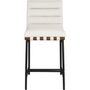 Meridian Burke Cream Vegan Leather Counter Stool IMAGE 3