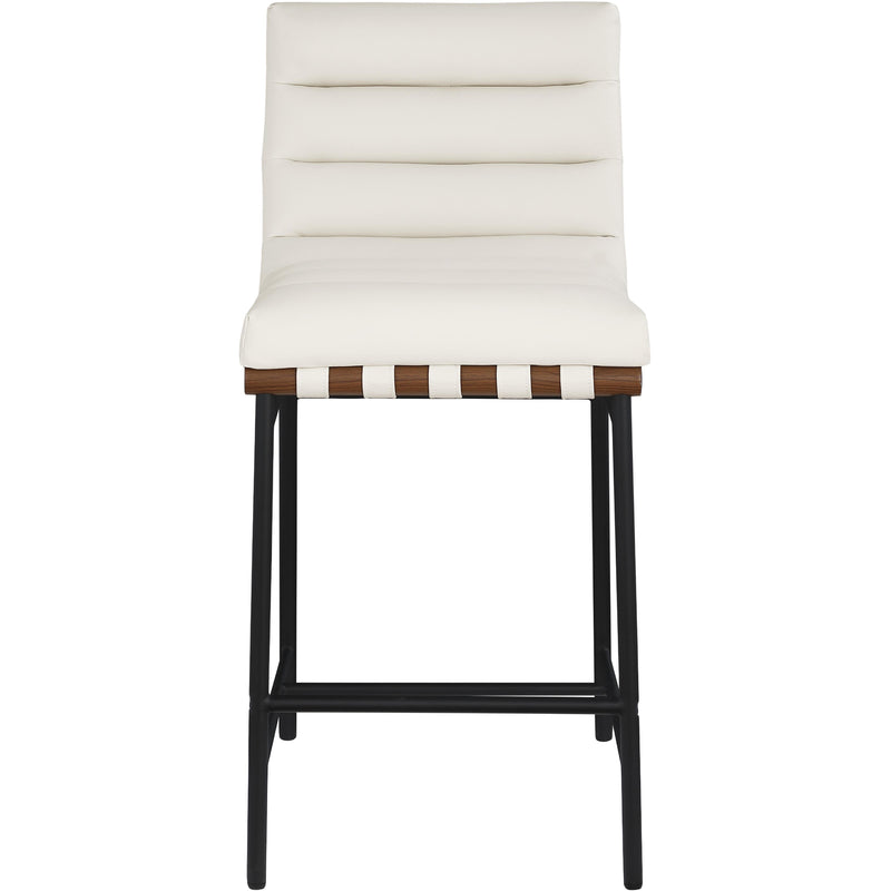 Meridian Burke Cream Vegan Leather Counter Stool IMAGE 3