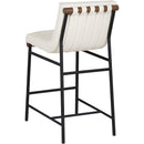 Meridian Burke Cream Vegan Leather Counter Stool IMAGE 6