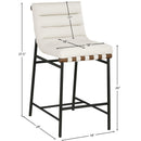 Meridian Burke Cream Vegan Leather Counter Stool IMAGE 9