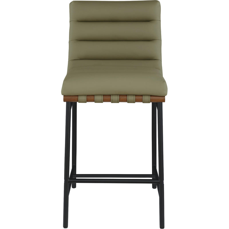 Meridian Burke Green Vegan Leather Counter Stool IMAGE 3