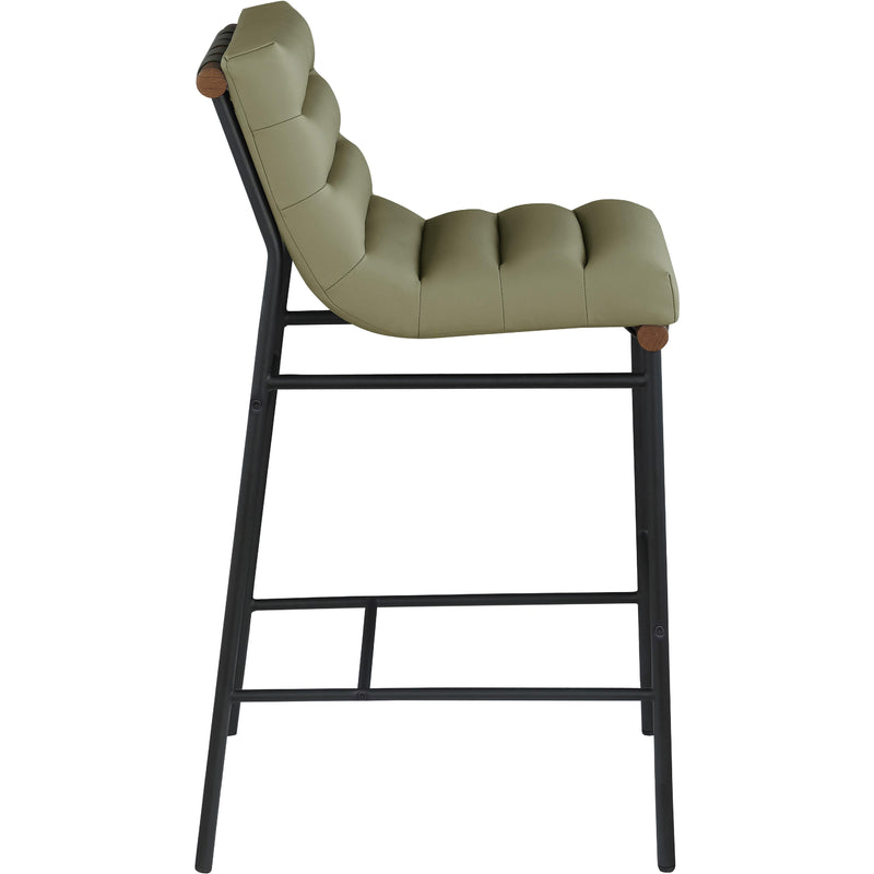 Meridian Burke Green Vegan Leather Counter Stool IMAGE 4