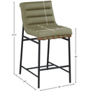 Meridian Burke Green Vegan Leather Counter Stool IMAGE 9