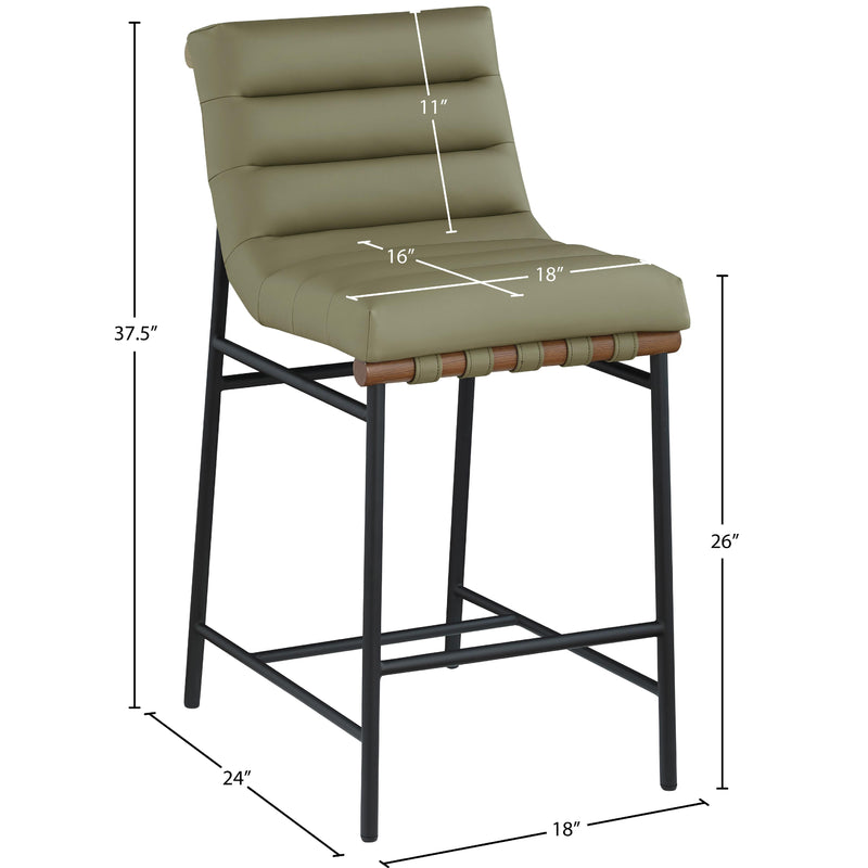 Meridian Burke Green Vegan Leather Counter Stool IMAGE 9