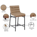 Meridian Burke Tan Vegan Leather Counter Stool IMAGE 10