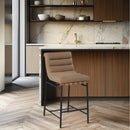 Meridian Burke Tan Vegan Leather Counter Stool IMAGE 2