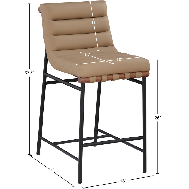 Meridian Burke Tan Vegan Leather Counter Stool IMAGE 9