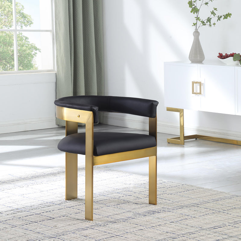Meridian Romeo Black Vegan Leather Dining Chair IMAGE 2