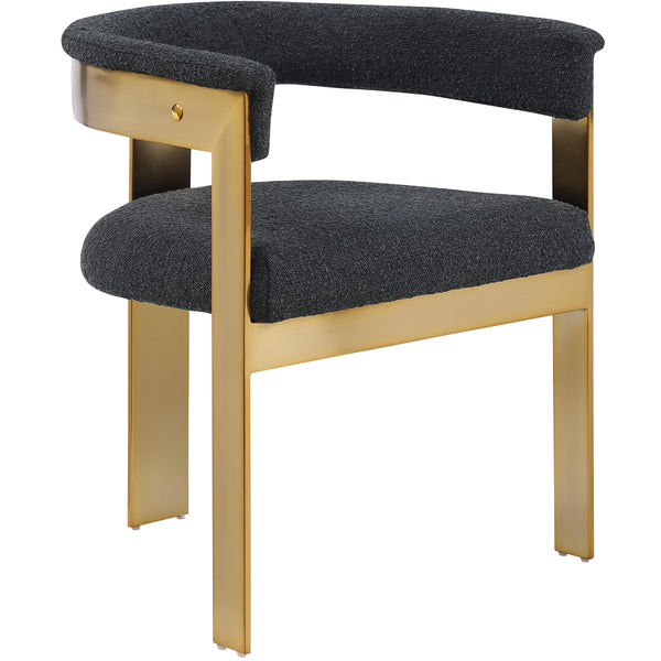Meridian Romeo Black Boucle Fabric Dining Chair IMAGE 1