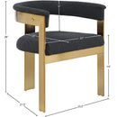 Meridian Romeo Black Boucle Fabric Dining Chair IMAGE 8