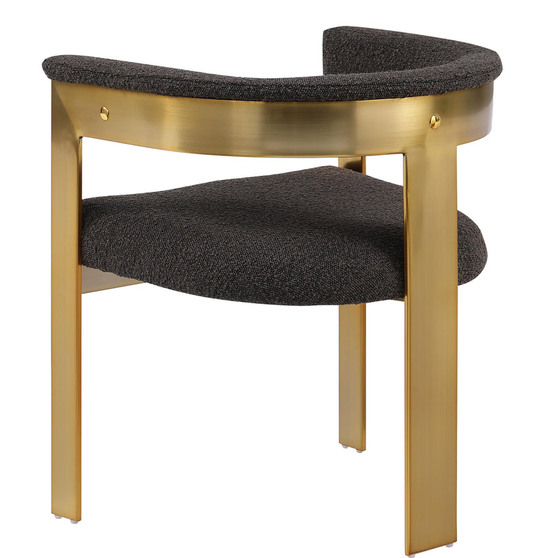Meridian Romeo Brown Boucle Fabric Dining Chair IMAGE 6