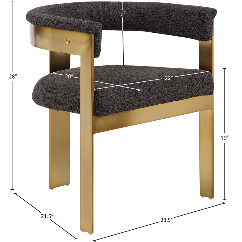 Meridian Romeo Brown Boucle Fabric Dining Chair IMAGE 8