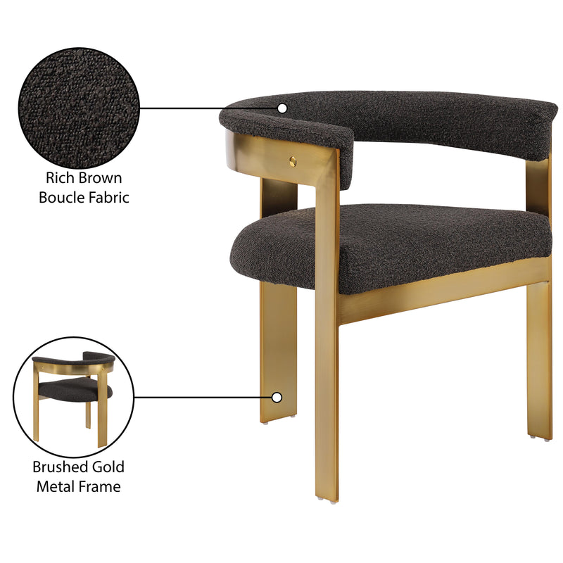 Meridian Romeo Brown Boucle Fabric Dining Chair IMAGE 9