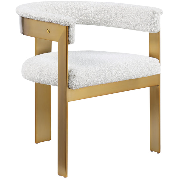 Meridian Romeo Cream Boucle Fabric Dining Chair IMAGE 1