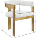 Meridian Romeo Cream Boucle Fabric Dining Chair IMAGE 8