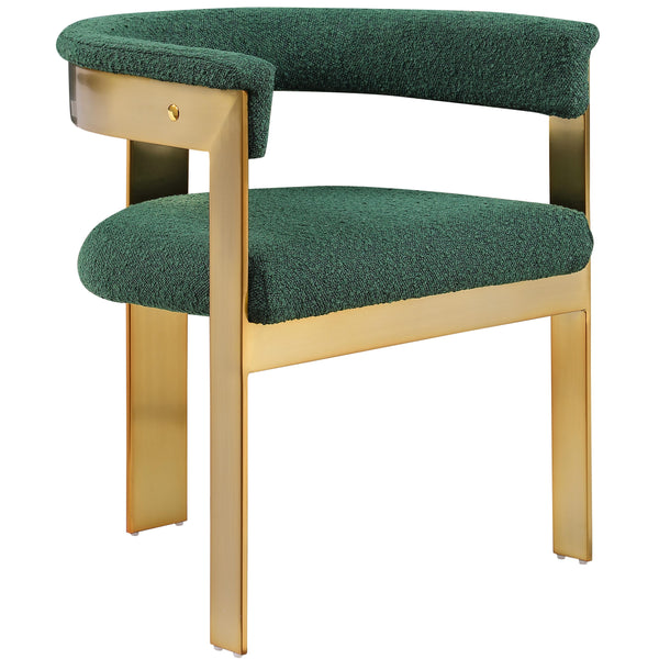 Meridian Romeo Green Boucle Fabric Dining Chair IMAGE 1