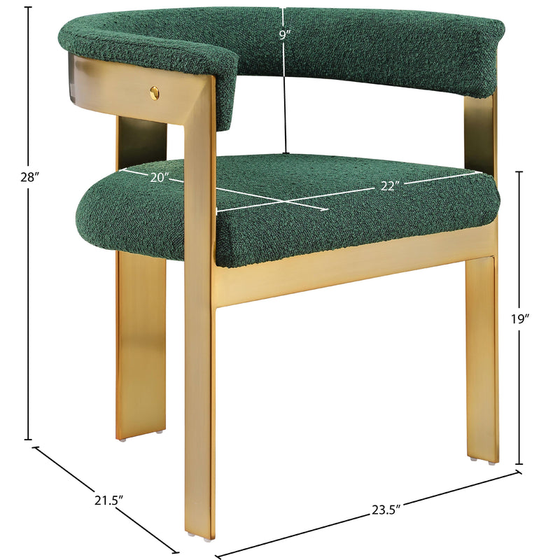 Meridian Romeo Green Boucle Fabric Dining Chair IMAGE 8