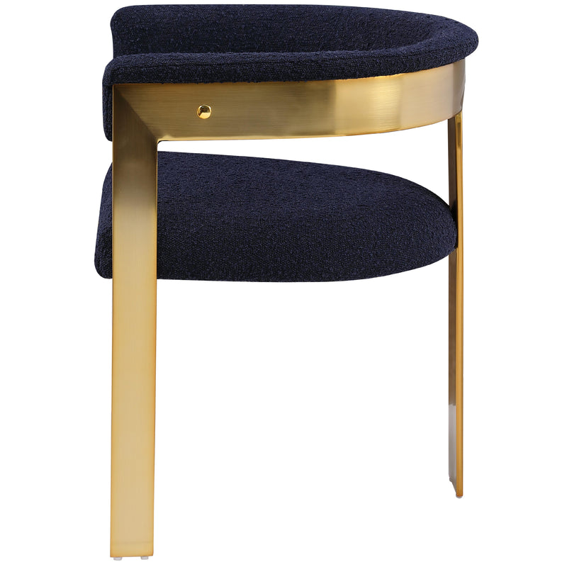 Meridian Romeo Navy Boucle Fabric Dining Chair IMAGE 5