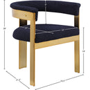 Meridian Romeo Navy Boucle Fabric Dining Chair IMAGE 8