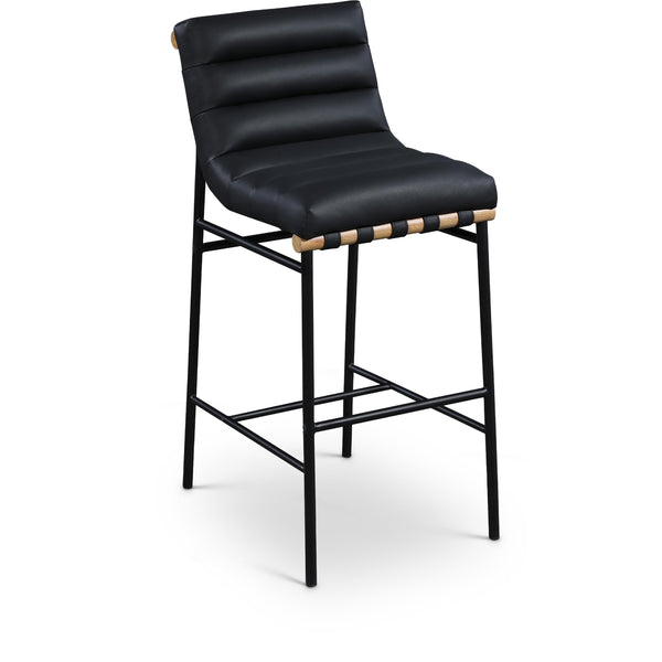 Meridian Burke Black Vegan Leather Bar Stool IMAGE 1