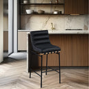 Meridian Burke Black Vegan Leather Bar Stool IMAGE 2