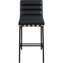 Meridian Burke Black Vegan Leather Bar Stool IMAGE 3